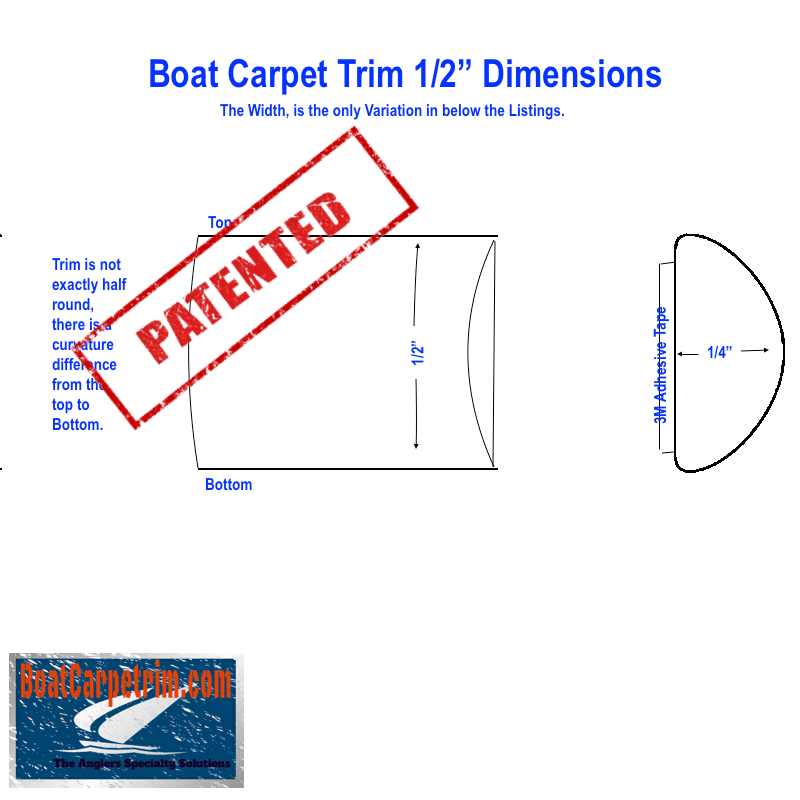 Boat Carpet Trim 5/8 x 20′ Trim Only
